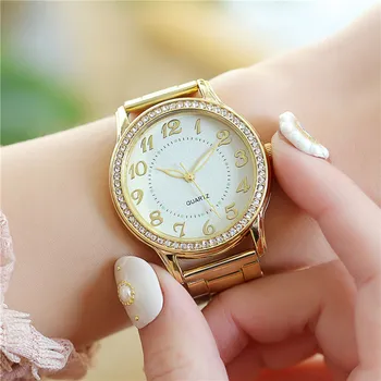 שעוני יוקרה קוורץ שעון פלדה אל חלד לחייג מזדמן Bracele השעון שעונים לנשים Relogio Feminino часы женские наручные