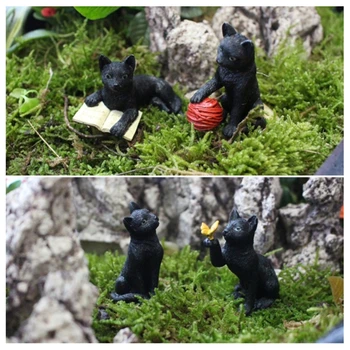 שרף חתול מקסים פיסול דמויות הדשא יתד גן חיצוני קישוט קישוט תואמים עבור ערוגות השנה