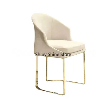 תאורה מודרניים יוקרה נירוסטה האוכל כיסא בסגנון נורדי מלון כיסאות האמריקאי פנאי הכיסא מצופה ומתן הכיסא jl