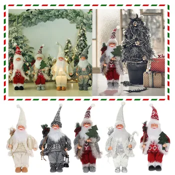 תלוי הקרנה קישוט האדם החושב פסל זוהרים עם אורות חג המולד Gnome בובות קישוט קישוט סנטה בובת חג המולד