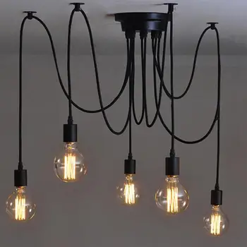 תליית מנורה כבל עכביש נברשת כבל 3.94 רגל DIY התקרה מודרני תליון תאורה החבל עבור פינת אוכל סלון בר