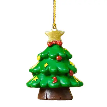 2D שרף חג המולד חיה תלוי תליוני עץ חג המולד שמח תפאורה שמחה ילד נואל אייל קלאוס קישוט מתנה שלג חג המולד K4B6