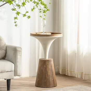 JOYLIVE הוואבי סאבי סגנון מוצק עץ התה הקטן שולחן הסלון הספה לצד פינות כמה מרפסת האמריקאי רטרו קטן שולחן עגול