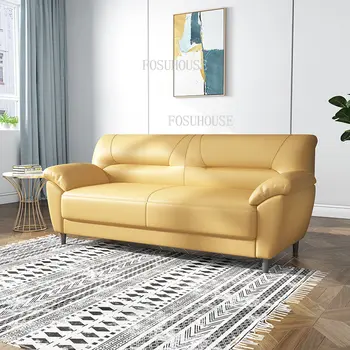 אירופה ספת עור מעצב בסלון ספות מודרני מינימליסטי כפול מושב הספה בבית ריהוט משרד מרפסת ספה כסא D
